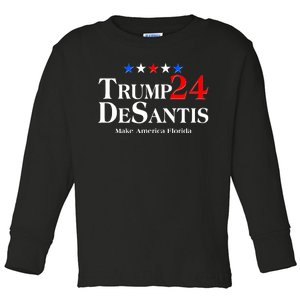 Trump DeSantis 2024 Make America Florida Election Logo Toddler Long Sleeve Shirt