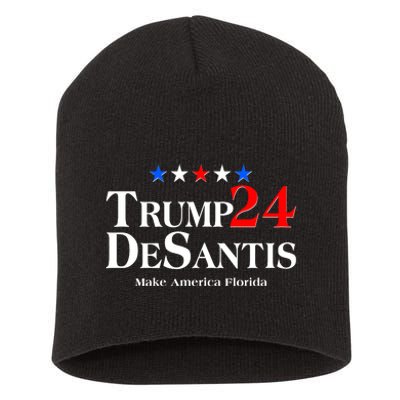 Trump DeSantis 2024 Make America Florida Election Logo Short Acrylic Beanie