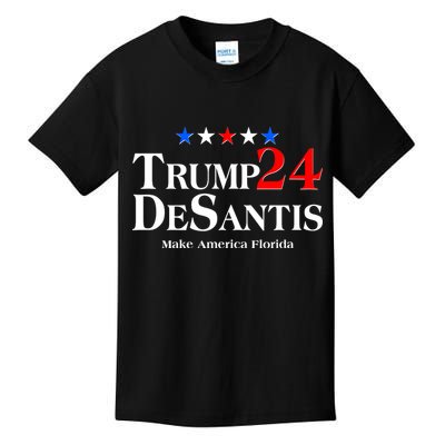 Trump DeSantis 2024 Make America Florida Election Logo Kids T-Shirt
