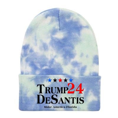 Trump DeSantis 2024 Make America Florida Election Logo Tie Dye 12in Knit Beanie