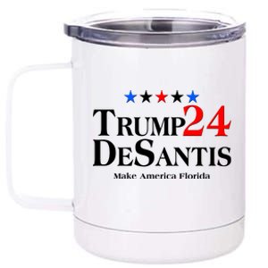 Trump DeSantis 2024 Make America Florida Election Logo 12 oz Stainless Steel Tumbler Cup