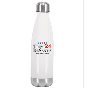 Trump DeSantis 2024 Make America Florida Election Logo Stainless Steel Insulated Water Bottle