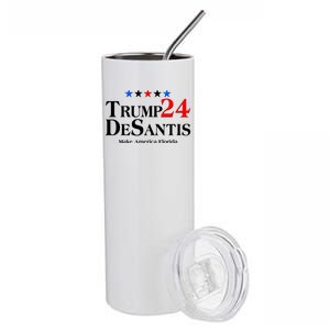 Trump DeSantis 2024 Make America Florida Election Logo Stainless Steel Tumbler