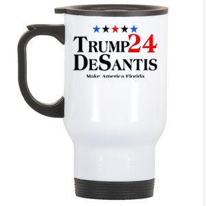 Trump DeSantis 2024 Make America Florida Election Logo Stainless Steel Travel Mug