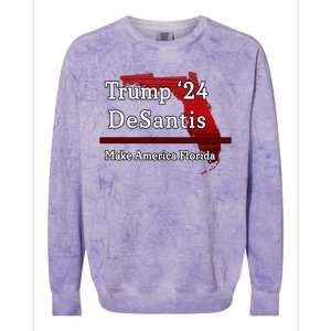 Trump DeSantis 2024 Make America Florida State Colorblast Crewneck Sweatshirt