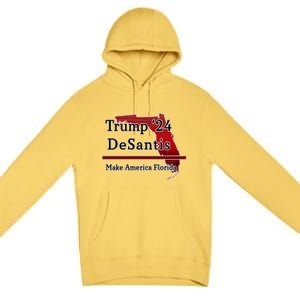 Trump DeSantis 2024 Make America Florida State Premium Pullover Hoodie