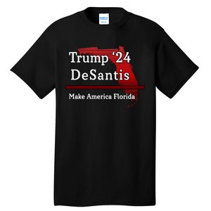 Trump DeSantis 2024 Make America Florida State Tall T-Shirt