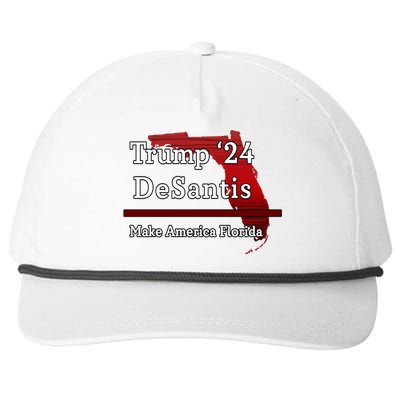 Trump DeSantis 2024 Make America Florida State Snapback Five-Panel Rope Hat