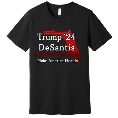 Trump DeSantis 2024 Make America Florida State Premium T-Shirt