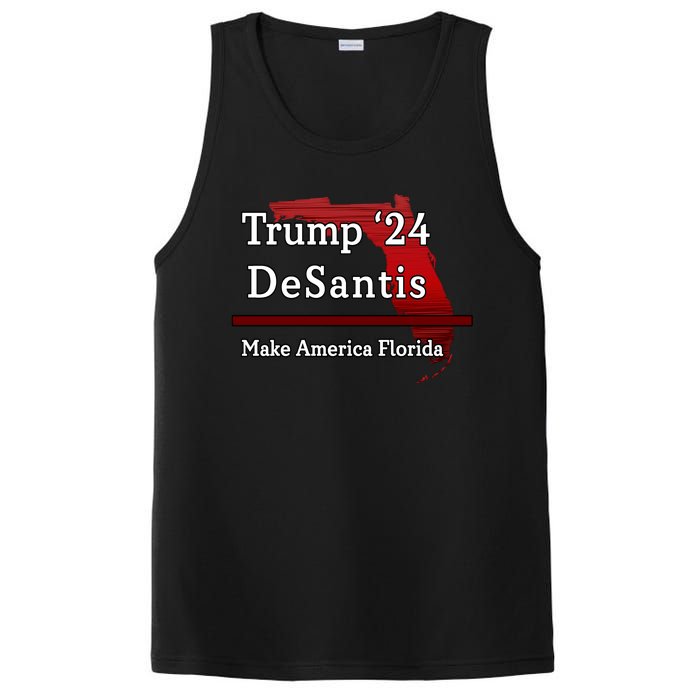 Trump DeSantis 2024 Make America Florida State PosiCharge Competitor Tank