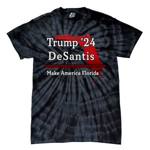 Trump DeSantis 2024 Make America Florida State Tie-Dye T-Shirt