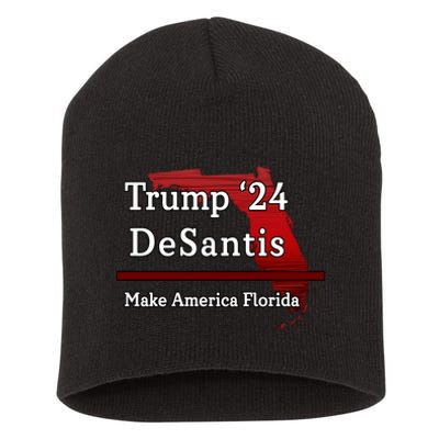 Trump DeSantis 2024 Make America Florida State Short Acrylic Beanie