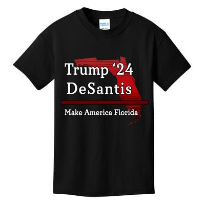 Trump DeSantis 2024 Make America Florida State Kids T-Shirt
