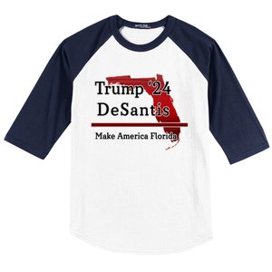 Trump DeSantis 2024 Make America Florida State Baseball Sleeve Shirt