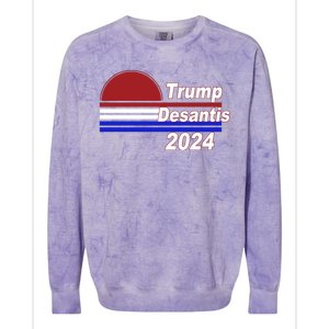 Trump Desantis 2024 Red White And Blue Simple Colorblast Crewneck Sweatshirt