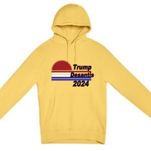 Trump Desantis 2024 Red White And Blue Simple Premium Pullover Hoodie