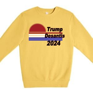 Trump Desantis 2024 Red White And Blue Simple Premium Crewneck Sweatshirt