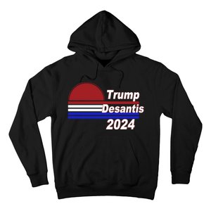 Trump Desantis 2024 Red White And Blue Simple Hoodie