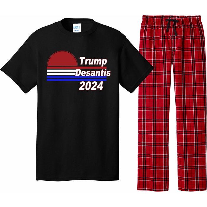 Trump Desantis 2024 Red White And Blue Simple Pajama Set