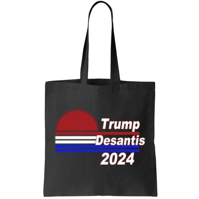 Trump Desantis 2024 Red White And Blue Simple Tote Bag