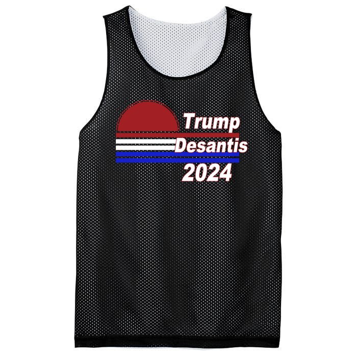 Trump Desantis 2024 Red White And Blue Simple Mesh Reversible Basketball Jersey Tank