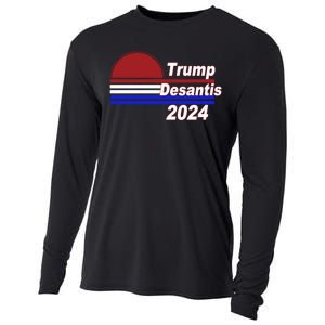 Trump Desantis 2024 Red White And Blue Simple Cooling Performance Long Sleeve Crew