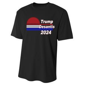 Trump Desantis 2024 Red White And Blue Simple Performance Sprint T-Shirt