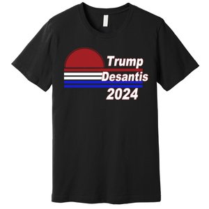 Trump Desantis 2024 Red White And Blue Simple Premium T-Shirt