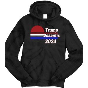 Trump Desantis 2024 Red White And Blue Simple Tie Dye Hoodie