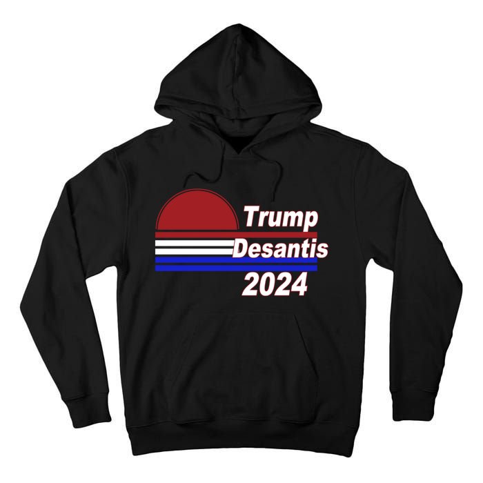 Trump Desantis 2024 Red White And Blue Simple Tall Hoodie