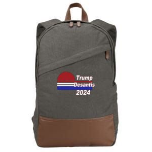 Trump Desantis 2024 Red White And Blue Simple Cotton Canvas Backpack