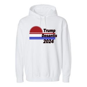 Trump Desantis 2024 Red White And Blue Simple Garment-Dyed Fleece Hoodie