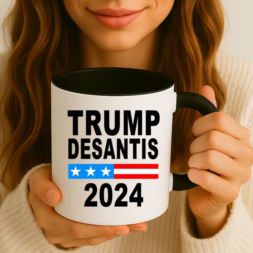 Trump Desantis 2024 US Flag Mug