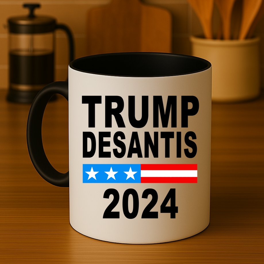 Trump Desantis 2024 US Flag Mug