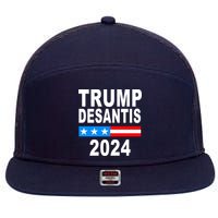 Trump Desantis 2024 US Flag 7 Panel Mesh Trucker Snapback Hat