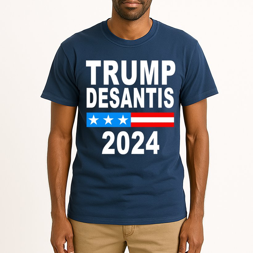 Trump Desantis 2024 US Flag Tall T-Shirt