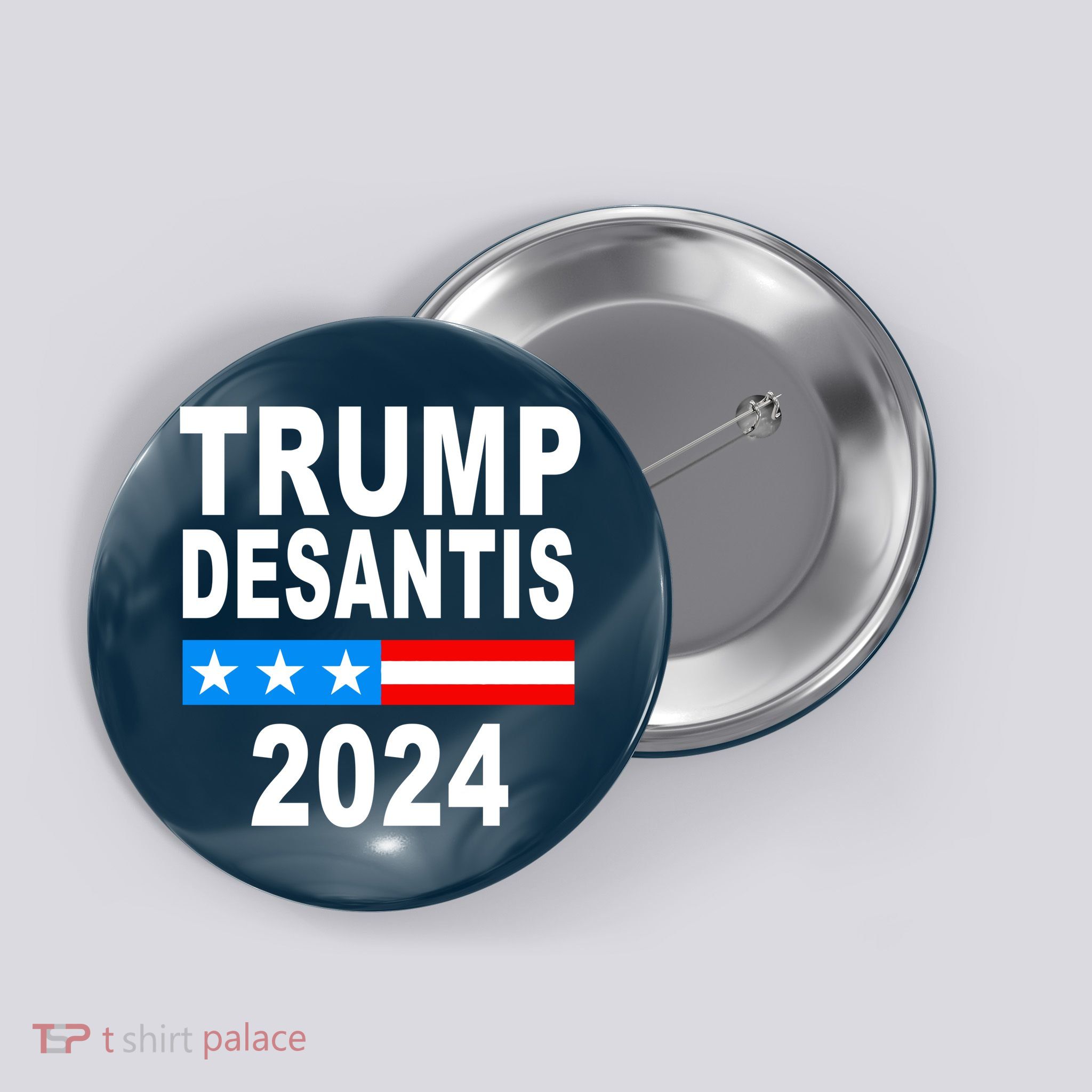 Trump Desantis 2024 US Flag Button