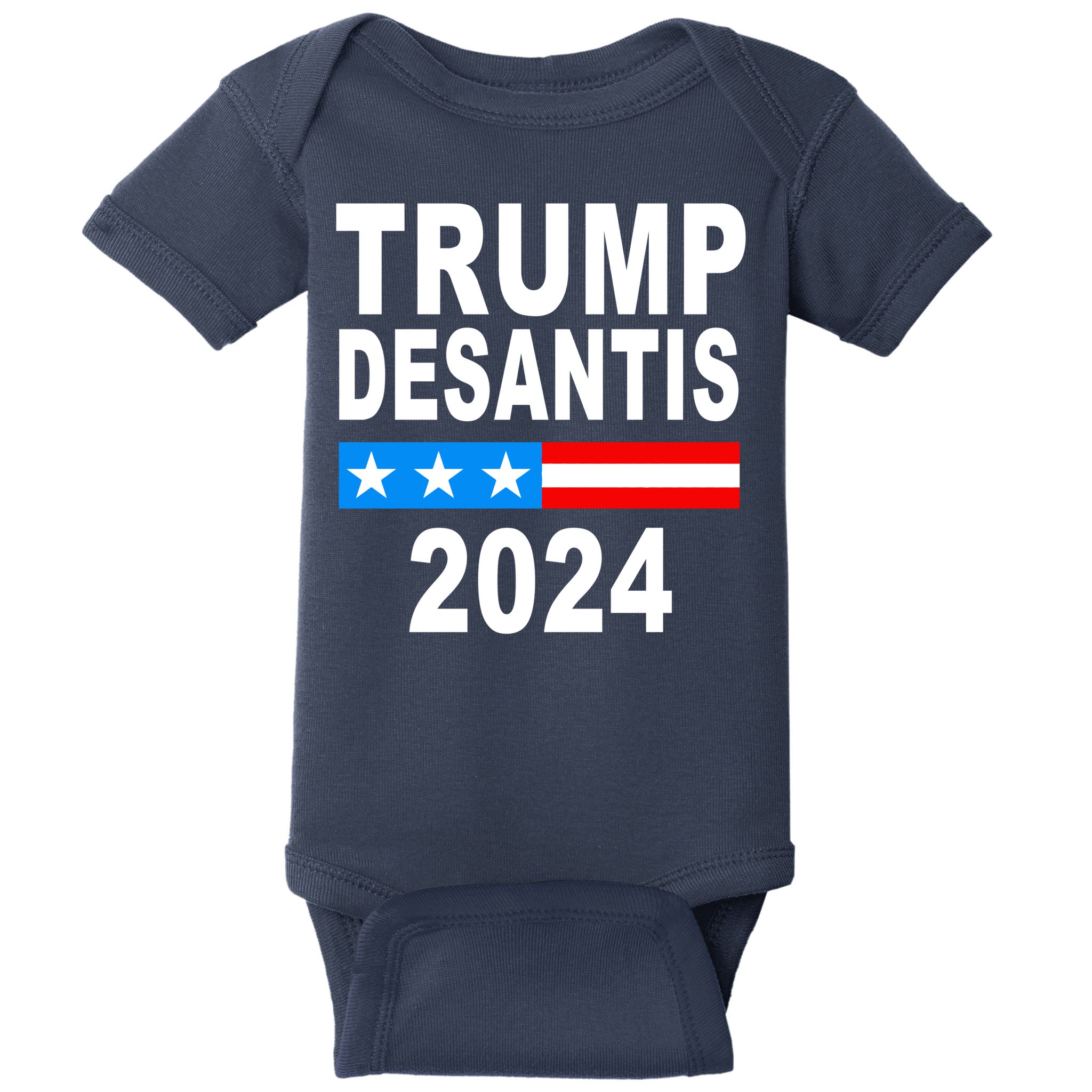 Trump Desantis 2024 US Flag Baby Bodysuit