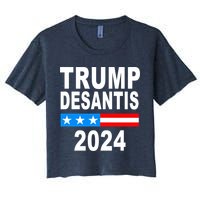 Trump Desantis 2024 US Flag Women's Crop Top Tee