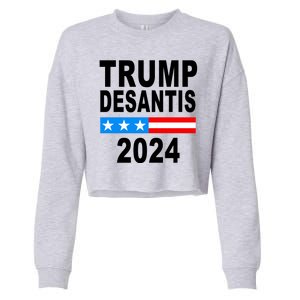 Trump Desantis 2024 US Flag Cropped Pullover Crew