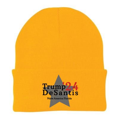 Trump DeSantis 24 Make America Florida Knit Cap Winter Beanie