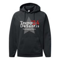 Trump DeSantis 24 Make America Florida Performance Fleece Hoodie