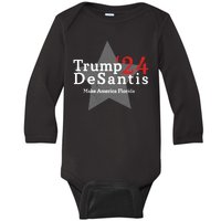 Trump DeSantis 24 Make America Florida Baby Long Sleeve Bodysuit