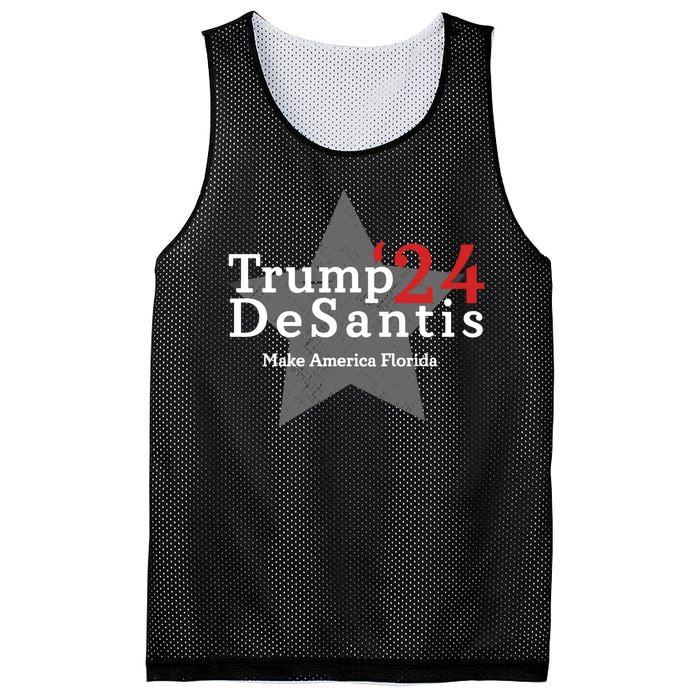 Trump DeSantis 24 Make America Florida Mesh Reversible Basketball Jersey Tank