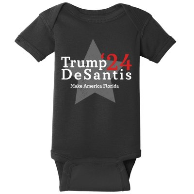 Trump DeSantis 24 Make America Florida Baby Bodysuit