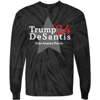 Trump DeSantis 24 Make America Florida Tie-Dye Long Sleeve Shirt