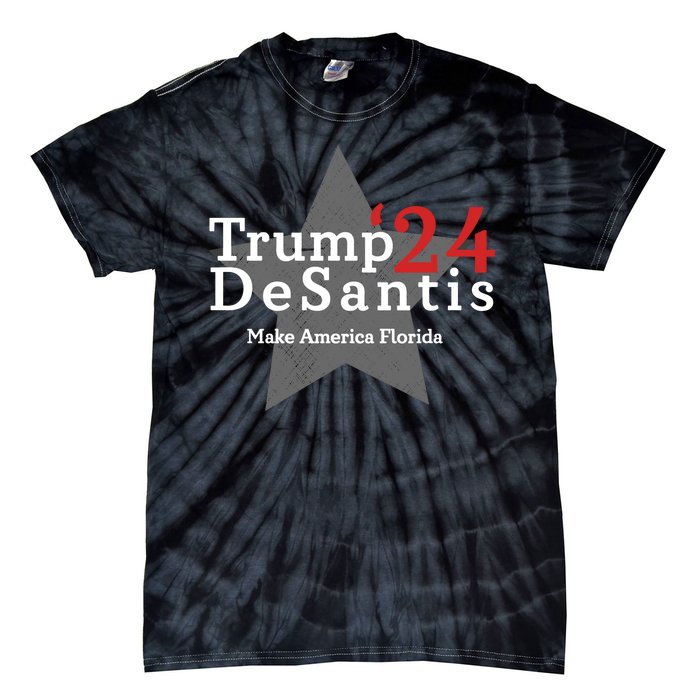 Trump DeSantis 24 Make America Florida Tie-Dye T-Shirt