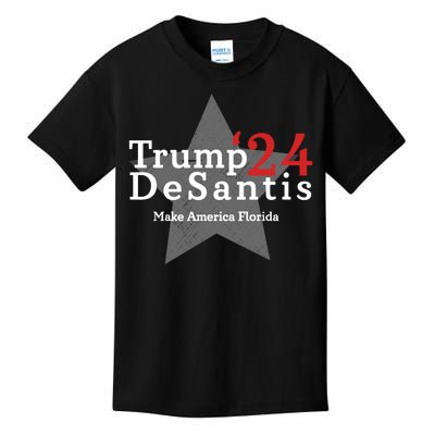 Trump DeSantis 24 Make America Florida Kids T-Shirt