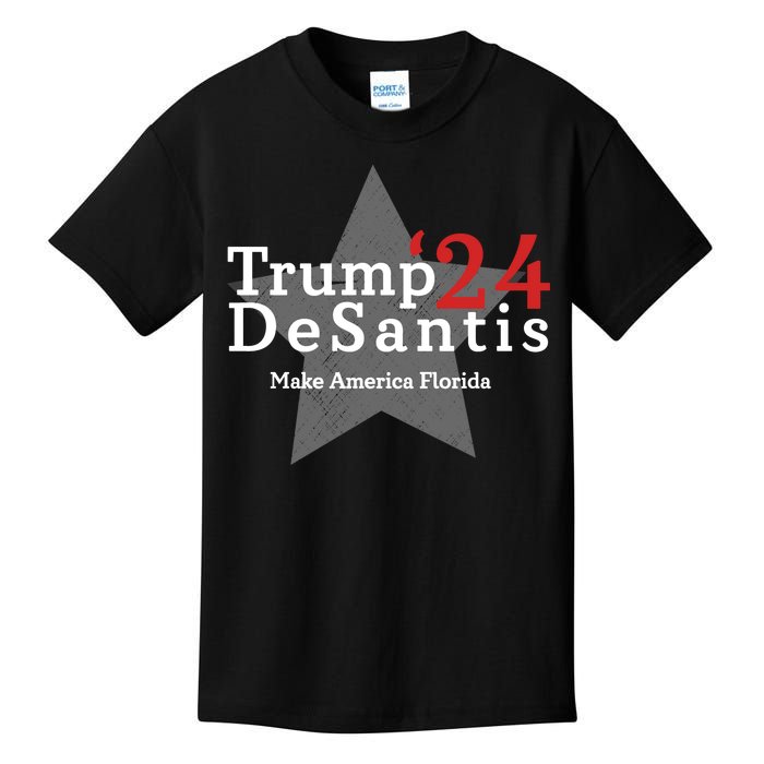 Trump DeSantis 24 Make America Florida Kids T-Shirt