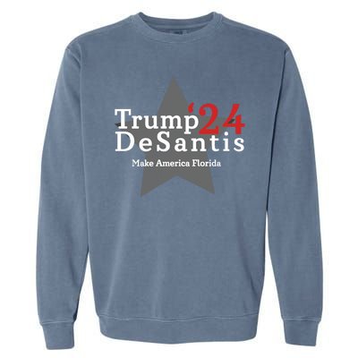 Trump DeSantis 24 Make America Florida Garment-Dyed Sweatshirt